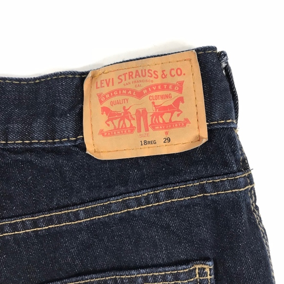 Levi's Dark Wash Blue Denim Jeans Short - Picture 3 of 6